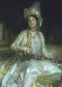 Sargent emphasized Almina Wertheimer exotic beauty in 1908 by dressing her en turquerie